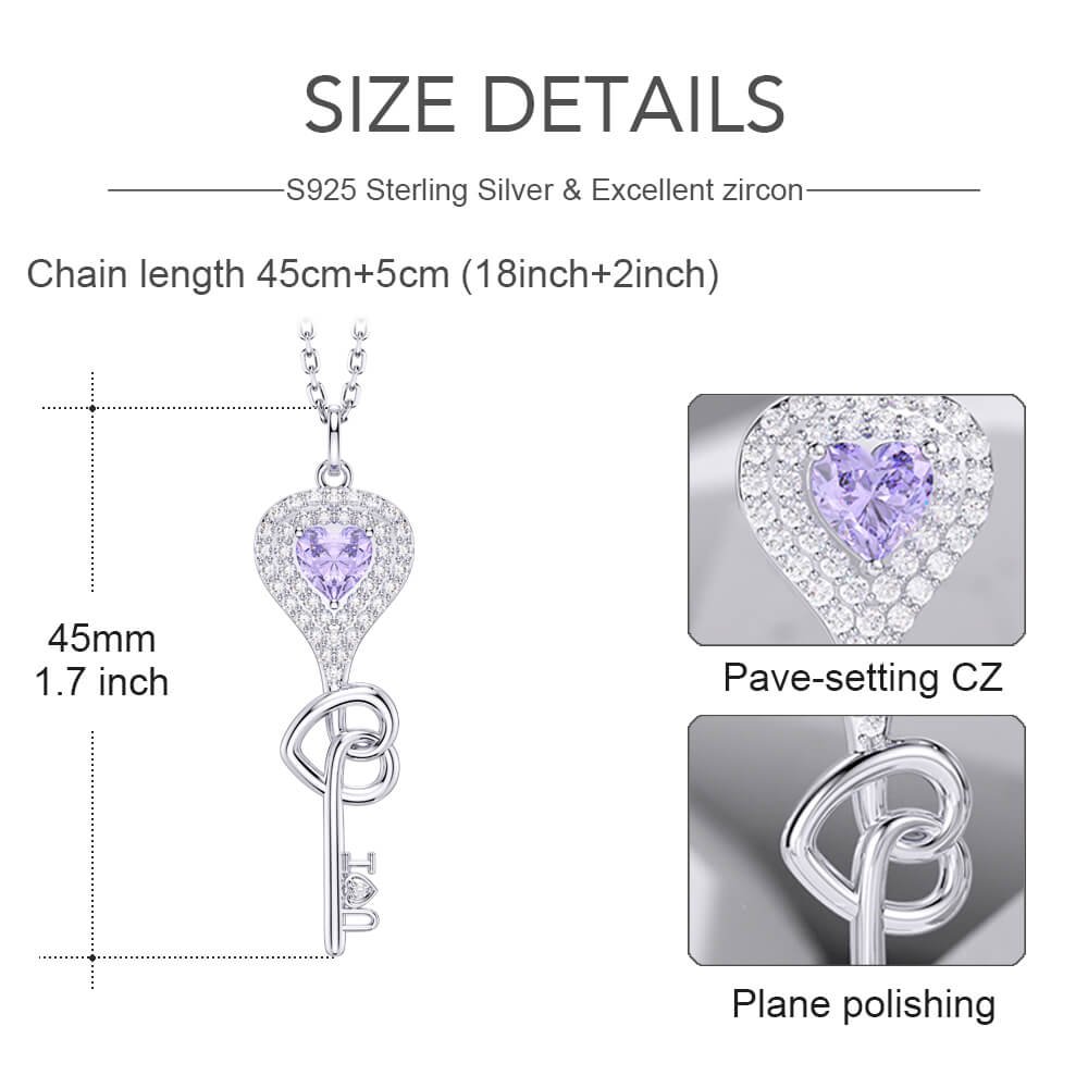Love Heart Key Pendant Necklace Gift - Pendant Necklace - Taanaa Jewelry