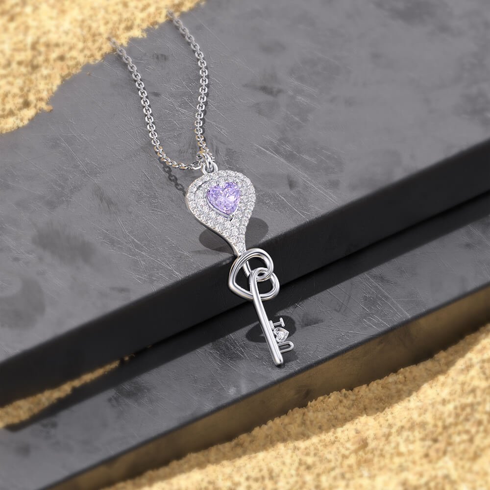 Love Heart Key Pendant Necklace Gift - Pendant Necklace - Taanaa Jewelry